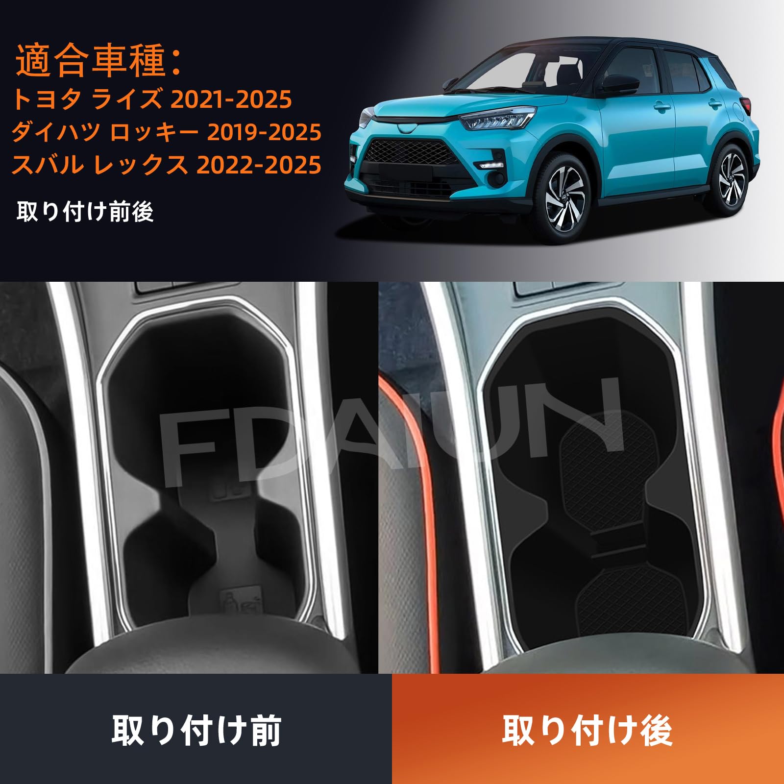 Amazon.co.jp: FDAIUN 車センターコンソール カップホルダーコースター
